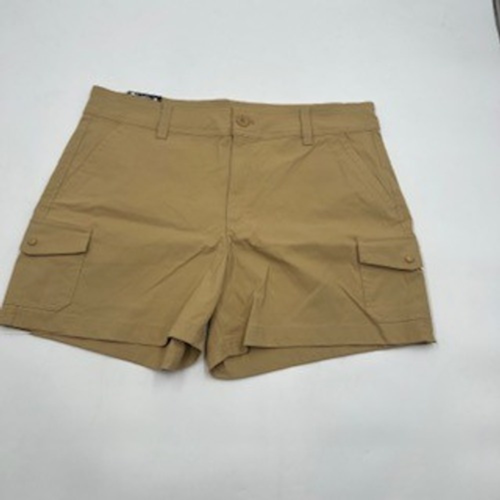 Eddie Bauer Women Khaki Cargo Shorts Size 16 Performance Hiking Outdoor EB004080